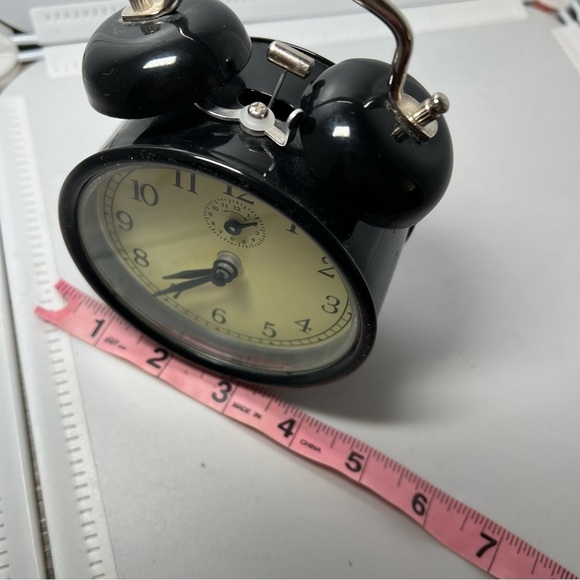 Antique 2 Bell Desk Top Alarm Clock (Black) Fully Functional ! - Picture 5 of 5